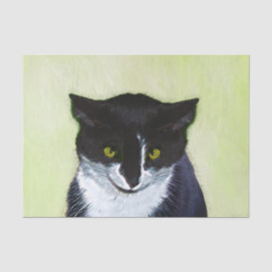 Papel De Seda Pintura de gatos de Tuxedo - Arte de gatos origina
