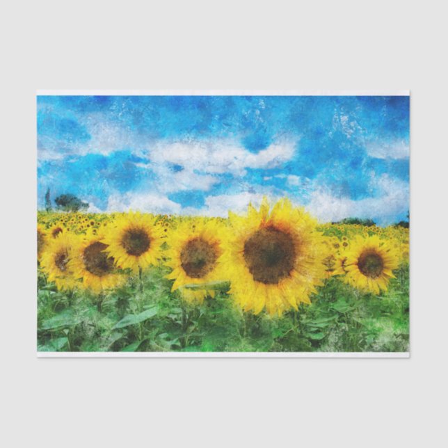 Papel De Seda Pintura de girasoles (Anverso)