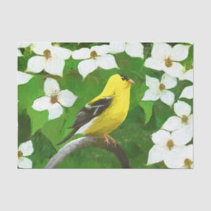 Papel De Seda Pintura de Goldfinch - Arte de Perro Original.