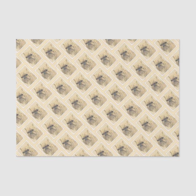 Papel De Seda Pintura de griffon de Bruselas - Arte de perro ori (Anverso)