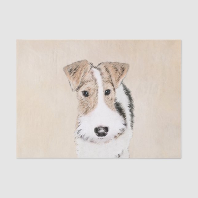 Papel De Seda Pintura de hilo Fox Terrier - Arte de Perro Origin (Anverso)