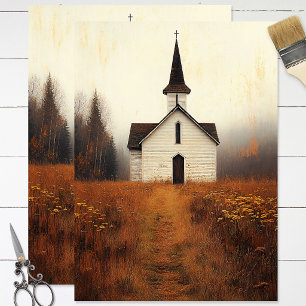 Papel De Seda Pintura de iglesia abandonada rústica decoupage