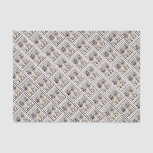 Papel De Seda Pintura de Keeshond Brothers - Arte Perro Original (Anverso)