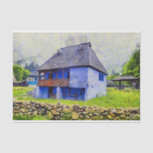 Papel De Seda Pintura de la casa azul