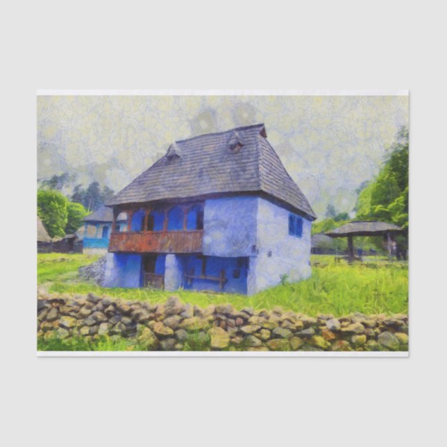 Papel De Seda Pintura de la casa azul (Anverso)
