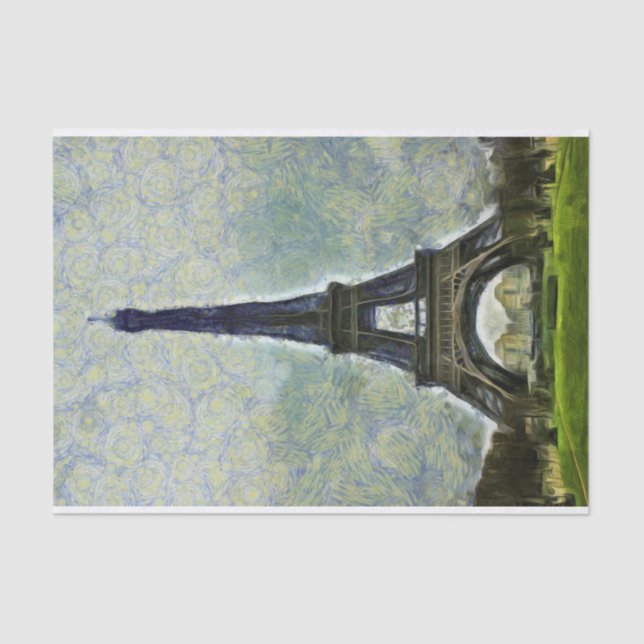 Papel De Seda Pintura de la torre Eiffel (Anverso)