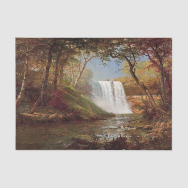 Papel De Seda Pintura de las cataratas de Bierstadt Minnehaha Fa (Anverso)