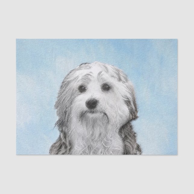 Papel De Seda Pintura de Lowchen - Arte de perro original muy li (Anverso)
