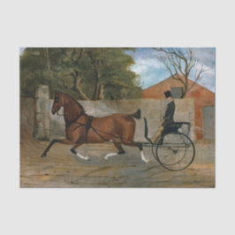 Papel De Seda Pintura de malla de caballos de época