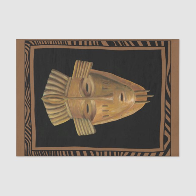 Papel De Seda Pintura de máscara africana de Chariklia Zarris (Anverso)