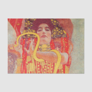 Papel De Seda Pintura de mujer roja con serpiente de oro de Gust