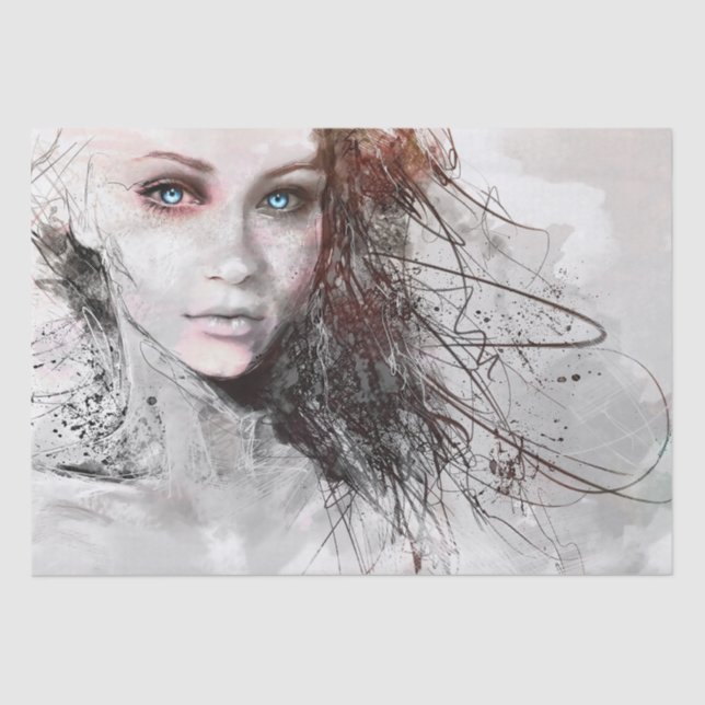 Papel De Seda Pintura de mujeres hermosas (Anverso)