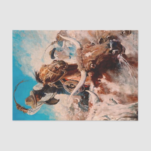 Papel De Seda Pintura de NC Wyeth “Cutting Out” (Anverso)
