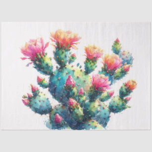 Papel De Seda Pintura de Opuntia en Acuarela Decoupage