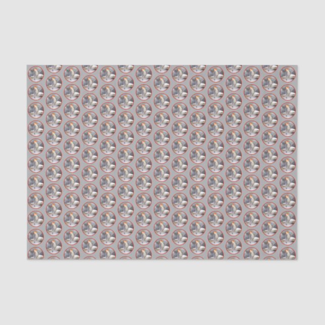 Papel De Seda Pintura de pájaro de madera roja (Anverso)