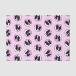 Papel De Seda Pintura de papilón Arte original de perro negro y