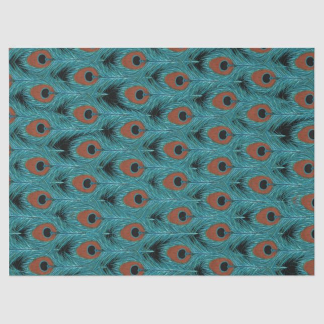 Papel De Seda Pintura de Peacock Feather Art Peacocks (Anverso)