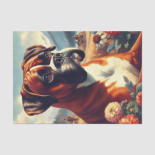 Papel De Seda Pintura de perro de Boxer de época