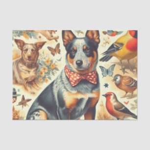 Papel De Seda Pintura de perro de ganado antiguo de Australia
