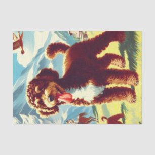 Papel De Seda Pintura de perro de ladrillo vintage Lagotto Romag