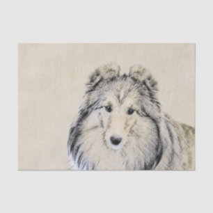 Papel De Seda Pintura de perro pastelero de Shetland - Arte de p