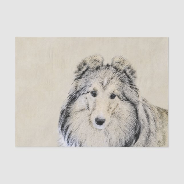 Papel De Seda Pintura de perro pastelero de Shetland - Arte de p (Anverso)