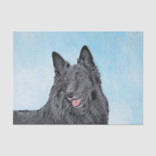 Papel De Seda Pintura de perro pastor belga - Arte de perro orig