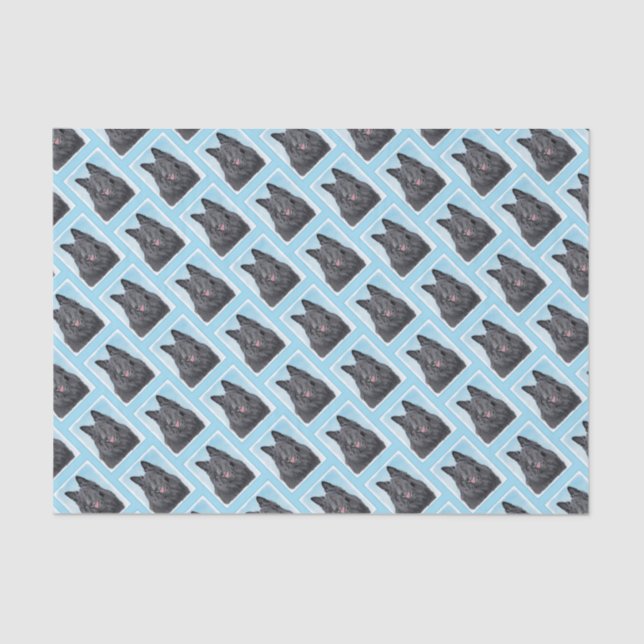 Papel De Seda Pintura de perro pastor belga - Arte de perro orig (Anverso)