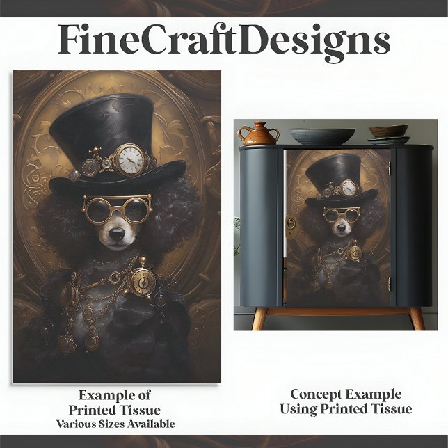 Papel De Seda Pintura de perro Steampunk lindo con sombrero D3L  (Subido por el creador)