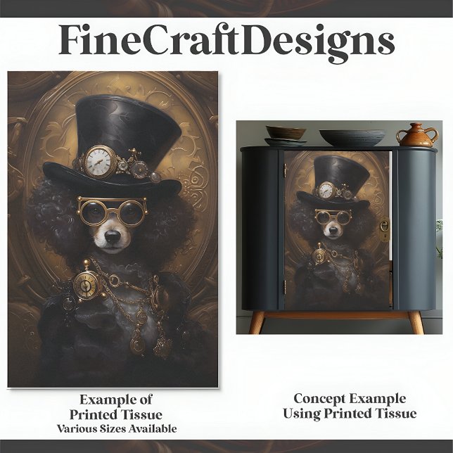 Papel De Seda Pintura de perro Steampunk lindo con sombrero D3R  (Subido por el creador)
