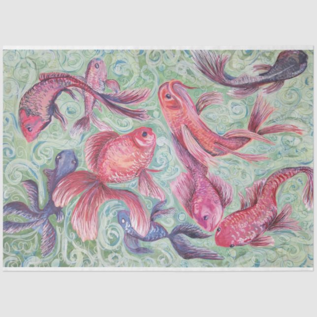 Papel De Seda pintura de pez dorado (Anverso)