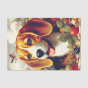 Papel De Seda Pintura de pimienta beagle de época