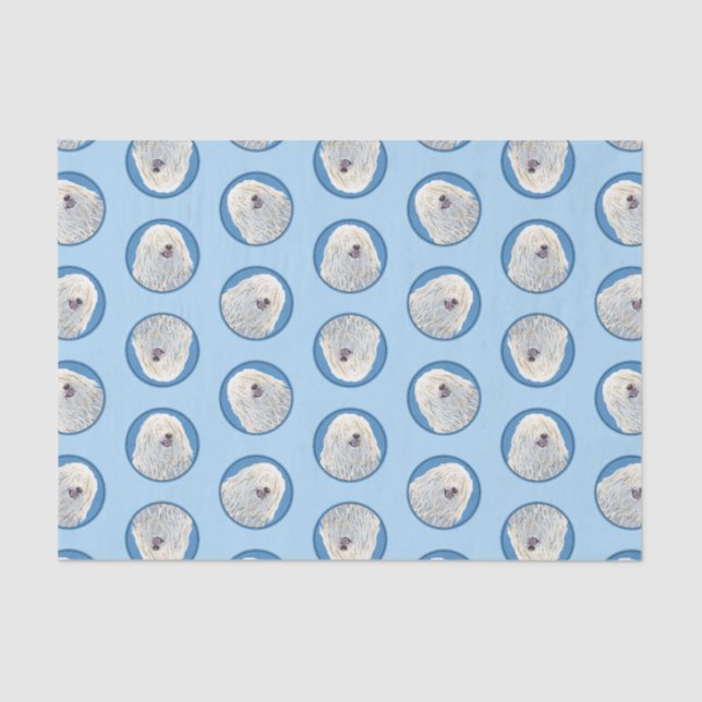 Papel De Seda Pintura de puli Crema Blanca Cute Original Perro A (Anverso)