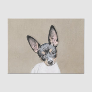 Papel De Seda Pintura de Rat Terrier - Arte Perro Original.