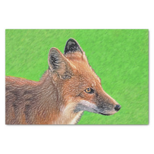 Papel De Seda Pintura de Red Fox - Arte de vida salvaje original