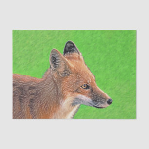 Papel De Seda Pintura de Red Fox - Arte de vida salvaje original