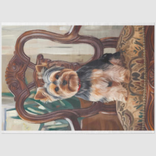 Papel De Seda Pintura de retrato de adorable Yorkshire Terrier Y