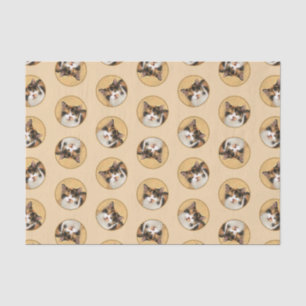 Papel De Seda Pintura de retrato de gato calico arte original