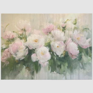 Papel De Seda Pintura de Rosas Rosadas Impresionistas Decoupage