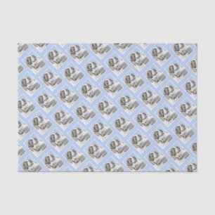 Papel De Seda Pintura de San Bernardo - Arte de Perro Original.