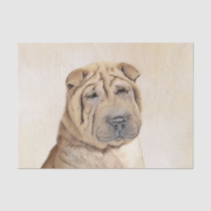 Papel De Seda Pintura de Shar Pei - Arte Perro Original Cuto