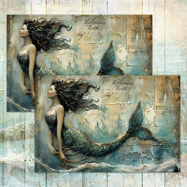 PAPEL DE SEDA PINTURA DE SIRENA DISTRUIDA DECOUPAGE DE MEDIOS MI