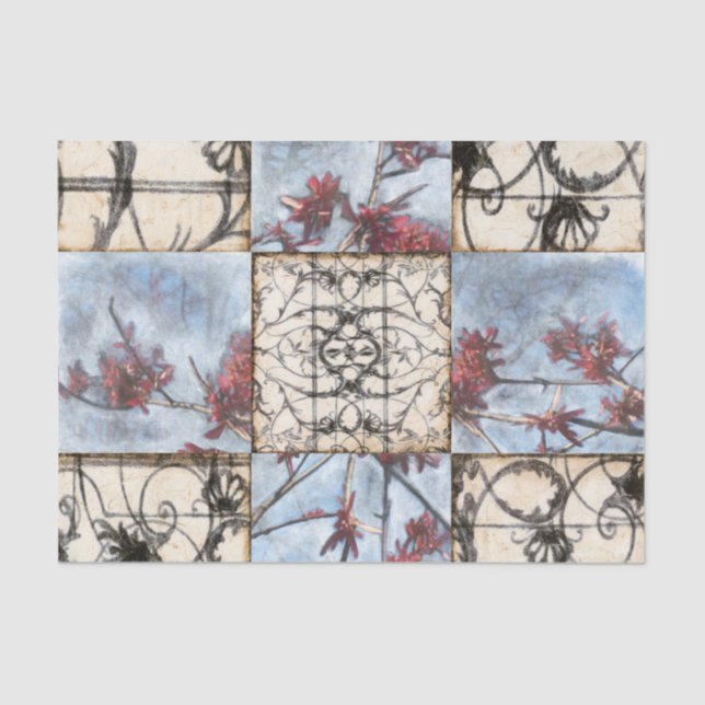 Papel De Seda Pintura de trabajo en panel abstracto (Anverso)