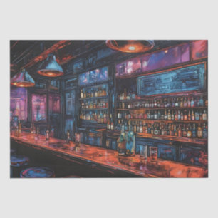 Papel De Seda Pintura de un bar con tinta ciberpunk