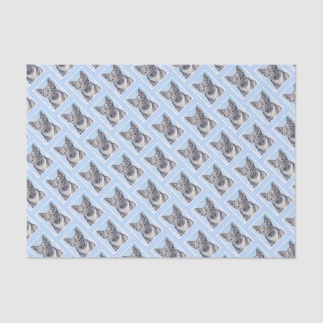 Papel De Seda Pintura de Vallhund Sueca - Arte Perro Original Cu (Anverso)