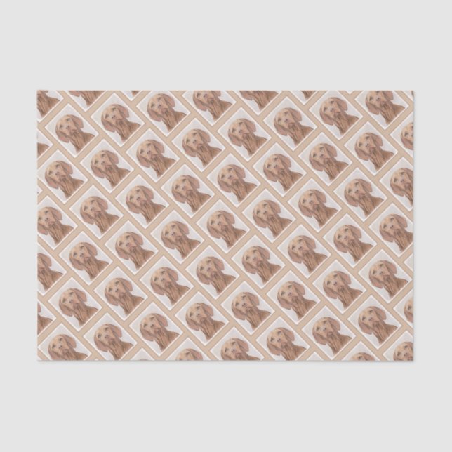 Papel De Seda Pintura de Vizsla - Arte Perro Original. (Anverso)