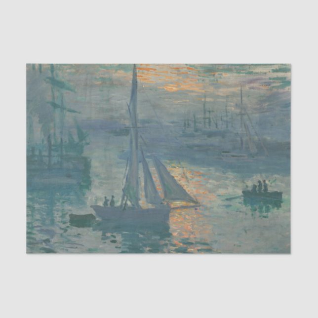 Papel De Seda Pintura del Impresionismo Marítimo Monet Sunrise (Anverso)