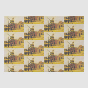 Papel De Seda Pintura del Molino de Viento de Van Gogh París Vin