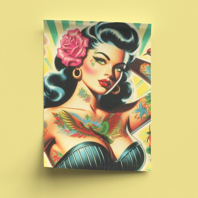 Papel De Seda Pintura del tatuaje de la vieja escuela retro (Subido por el creador)