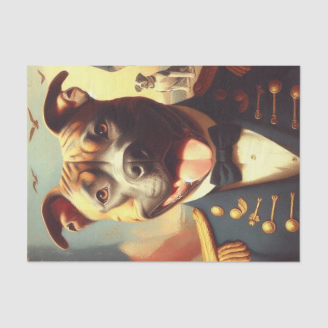 Papel De Seda Pintura del Viejo Toro Terrier Americano (Anverso)